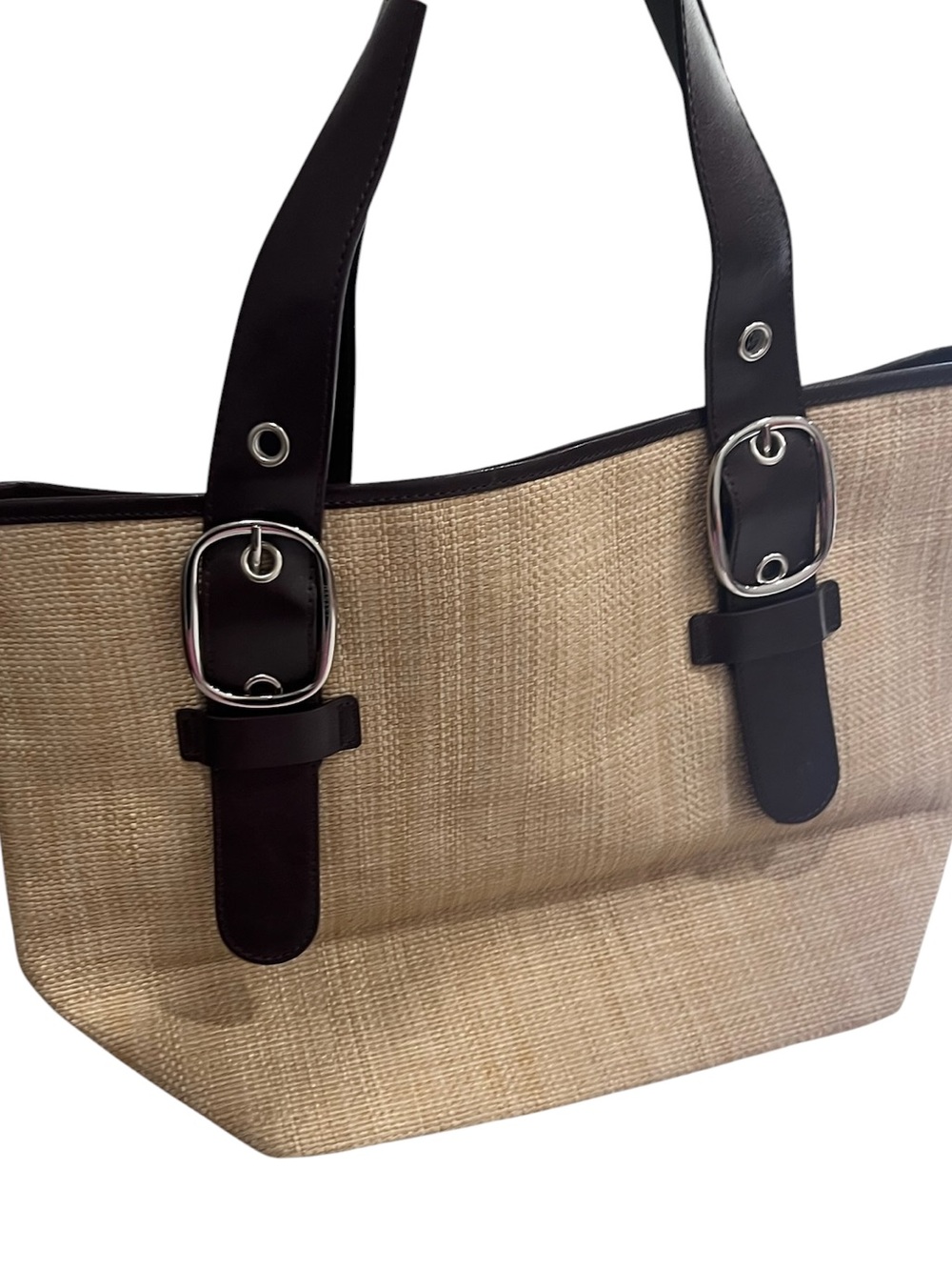 Banana Republic Brown Woven Straw Tote Bag - Picture 2 of 11